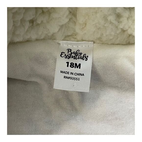 Baby Essentials 18M Sherpa Teddy Bear Hoodie Jacket Zip Up Brown Unisex - Picture 7 of 9